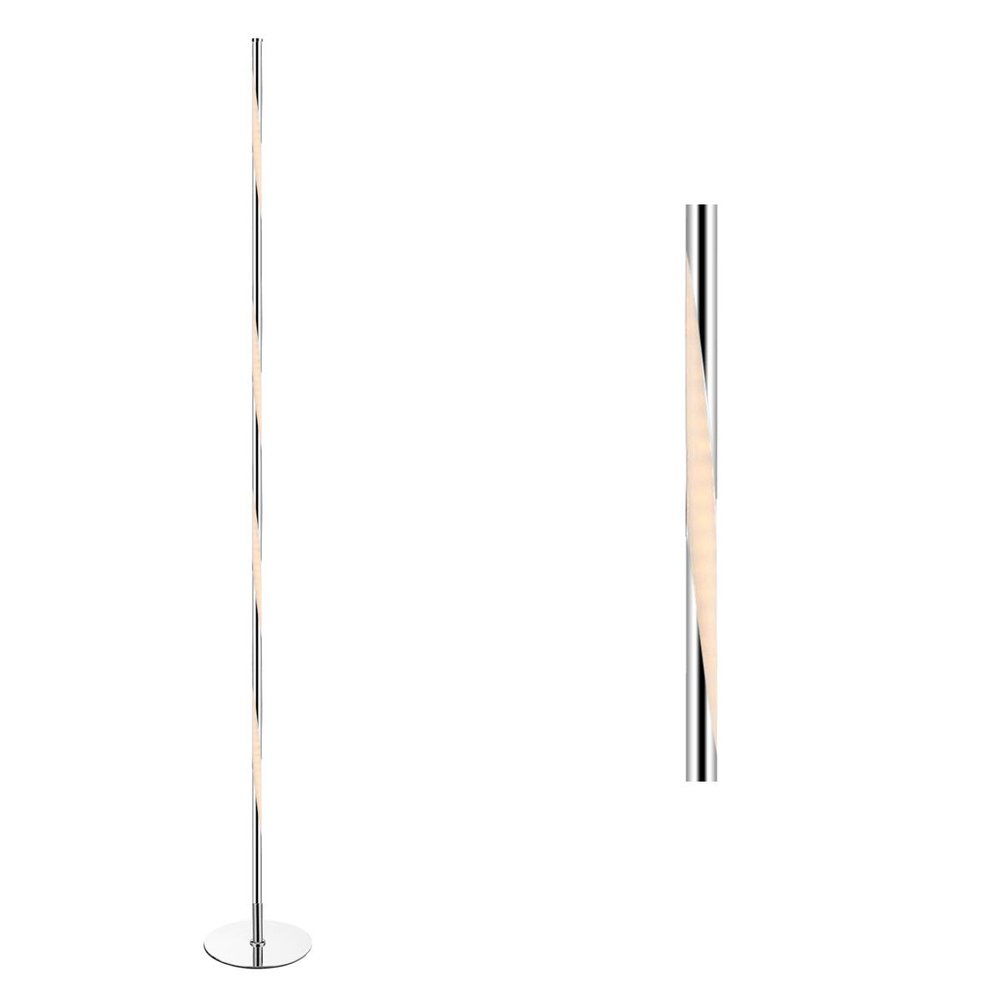 JONATHAN Y Pilar LED Floor Lamp 63.75" Modern Integrated Light, Chrome