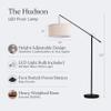 Brightech Hudson 2 - LED Floor lamp, Tall Lamp with Sturdy Base, Contemporary Arc Lamp for Living Rooms & Offices, Great Living Room Dcor, Mid Century Modern for Bedroom - Jet Black view 3
