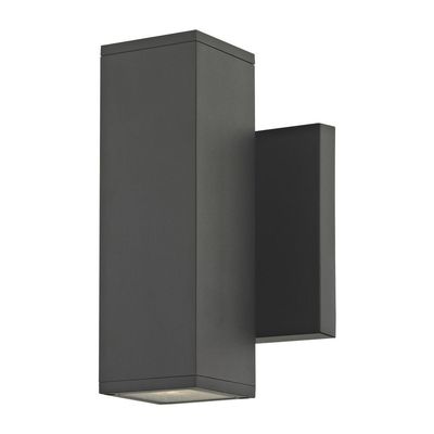 Wall Mounted Square Cylinder Up/Down Outdoor Light in Matte Black Finish
