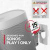 Sound Bass Wall Mount for Sonos Play 1 Only, White, 1pc, Tilt & Swivel view 2
