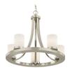 Satin Nickel Chandelier with White Art Glass 5- Light view 3