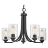 Seeded Glass Chandelier Bronze 5 Lt view 1