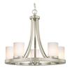 Satin Nickel Chandelier with Gloss White Glass 5-Light view 1