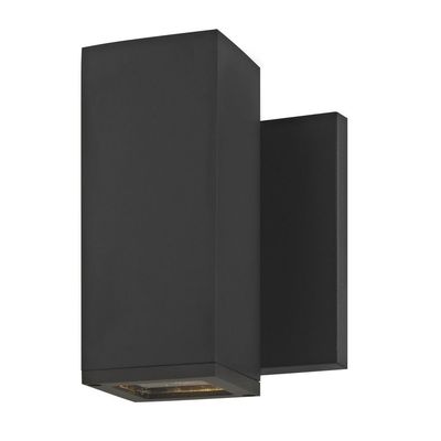 LED Black Outside Wall Light Square Cylinder 2700K