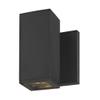 LED Black Outside Wall Light Square Cylinder 2700K view 2