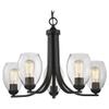 5-Light Chandelier with Clear Oblong Glass in Bronze view 1