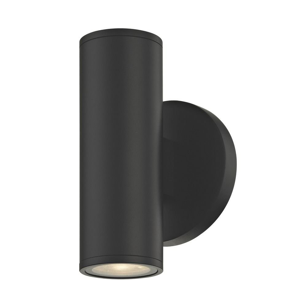 LED Black Outdoor Wall Light Cylinder Up/Down 2700K