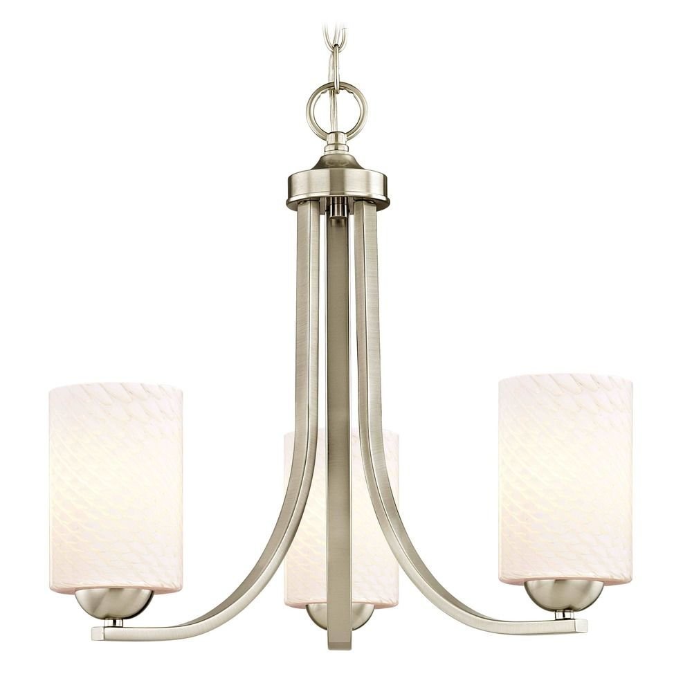 Chain Hung Mini-Chandelier in Satin Nickel Finish