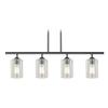 Industrial Seeded Glass Linear Pendant Light Black 4 Lt view 1