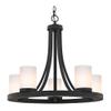 Bronze Chandelier with Gloss White Glass 5-Light view 1