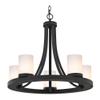 Bronze Chandelier with Gloss White Glass 5-Light view 2
