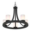Bronze Chandelier with Gloss White Glass 5-Light view 3