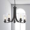 Bronze Chandelier with Clear Cylinder Glass and 5-Lights view 2