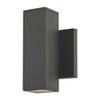 LED Black Outside Wall Light Square Cylinder Up/Down 2700K view 1