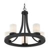 Design Classics Bronze Chandelier with White Art Glass 5-Light view 3