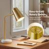 VONLUCE Gold Desk Lamp with LED Bulb Adjustable, Antique Brass Metal Table Lamp Marble Base, Mid Century Modern Reading Lamp Office, 20 Industrial Task Lamp Work Lamp for Reading Bedroom view 2