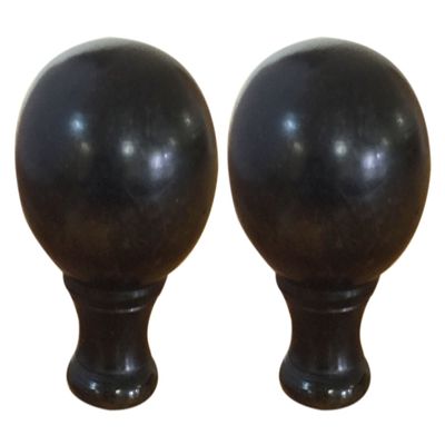Royal Designs Medium Ball Lamp Finial for Lamp Shade- Antique Brass Set of 2