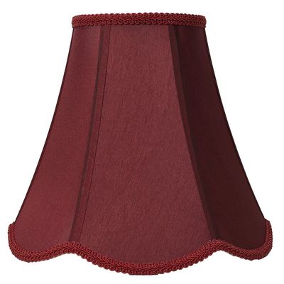 Urbanest Softback Scalloped Bell Lampshade, Faux Silk, 6x12x10", Burgundy, Spider