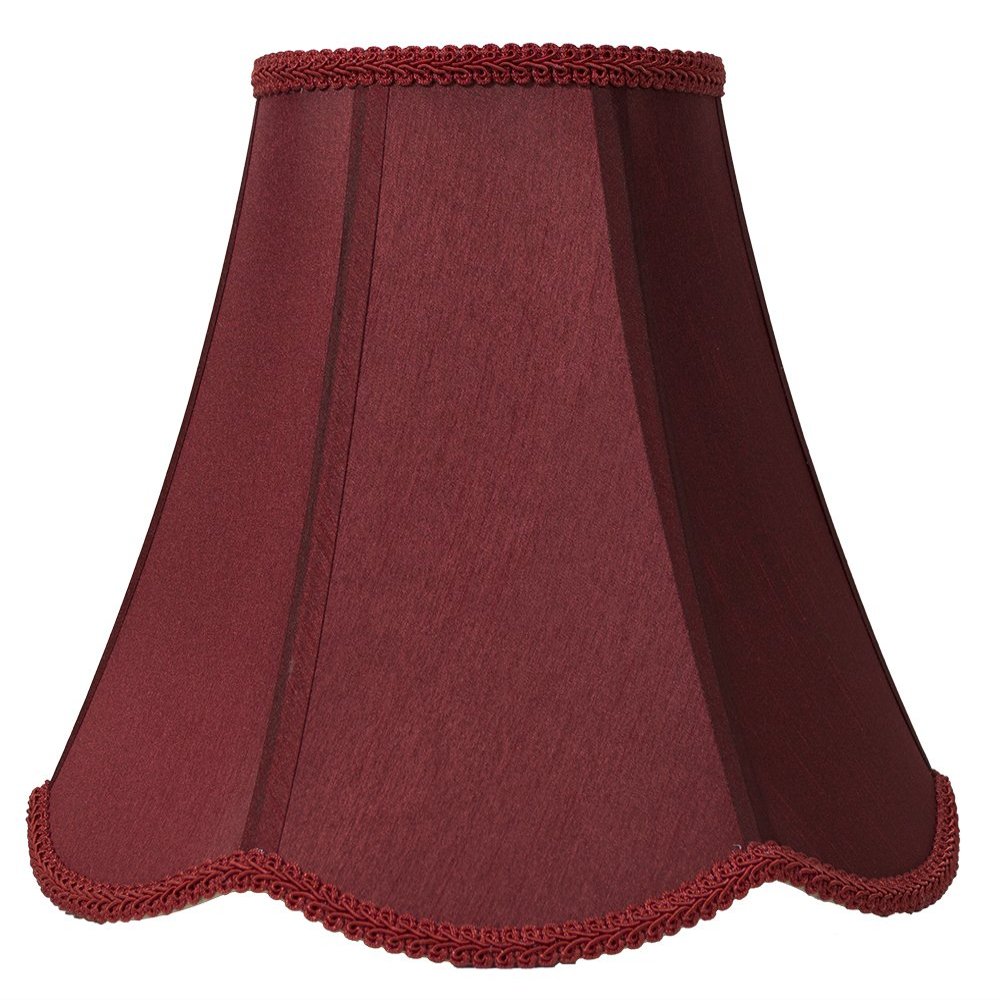 Urbanest Softback Scalloped Bell Lampshade, Faux Silk, 6x12x10", Burgundy, Spider