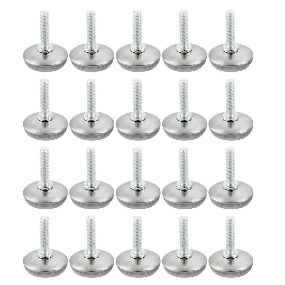 uxcell Furniture Adjustable Glide Leveling Foot 6mm x 25mm Thread 20 Pcs