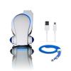 Cool On The Go! Personal Clip On Fan with LED Lights - Versatile Hands-Free Personal Cooling Device - USB Fan/Stroller Fan/Table Fan/Travel Fan/Wearable Fan/Tent Fan/Fan & More... Blue/White view 1
