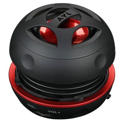 AYL Mini Speaker System, Portable Plug-in Speaker with 3.5mm Aux Input & 3.5 mm Jack, External Audio for Laptop, MP3, iPhone Small Wireless Bluetooth Speaker with Built-in Mic (Black)