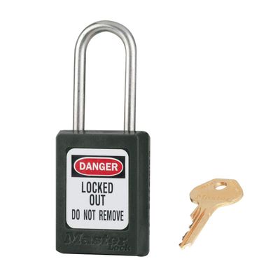 Lockout Padlock, KD, Black, 3/16 in. Dia.