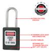 Lockout Padlock, KD, Black, 3/16 in. Dia. view 4