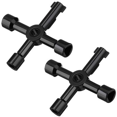 Shappy 2 Pack 4 Way Cabinet Panel Keys for Water Meter, Black