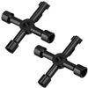 Shappy 2 Pack 4 Way Cabinet Panel Keys for Water Meter, Black view 1