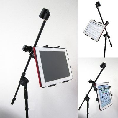 ChargerCity Music Mic Microphone Stand Tablet Mount with 360 Swivel Adjust Holder for iPad Pro Air Mini Pixel Galaxy Tab Surface Pro/Book (iPad & Stand is not Included)