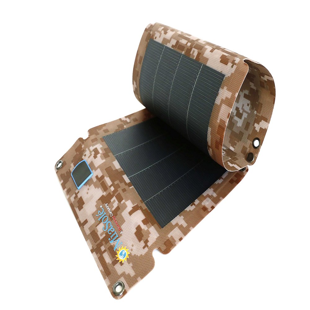 Miasole Thin Film Portable Solar Charger 12W with USB Port for iPhone iPad Samsung Cellphones and More