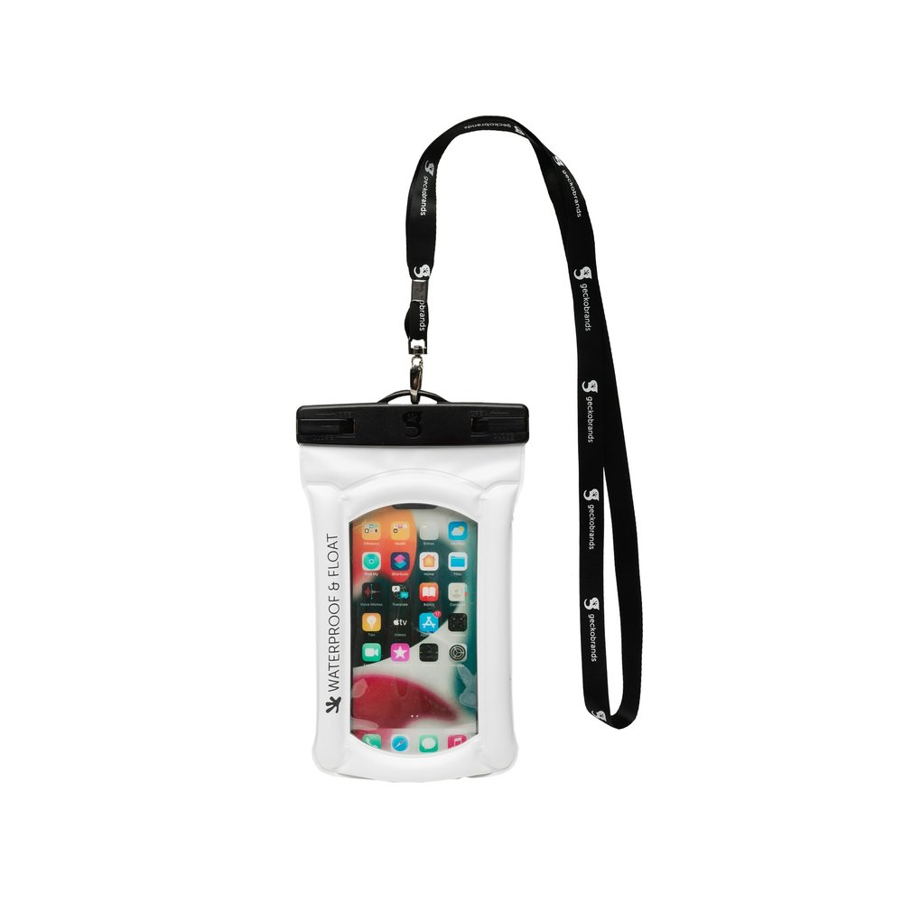 geckobrands Float Phone Dry Bag - Waterproof & Floating Phone Pouch Fits Most iPhone and Samsung Galaxy Models White