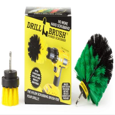 Power Spinning Bath, Tile and Grout Brush with Compact Shower Track Brush