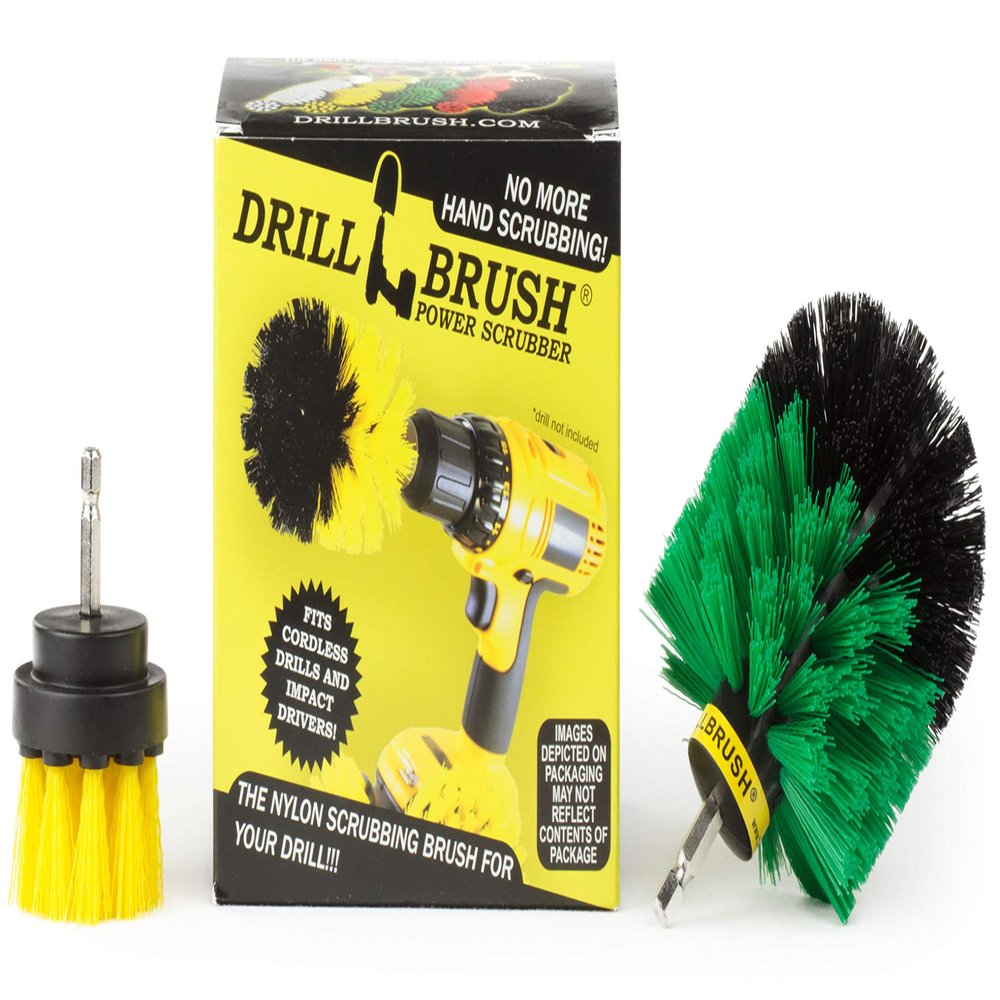 Power Spinning Bath, Tile and Grout Brush with Compact Shower Track Brush