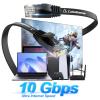Cat 6 Ethernet Cable 100 ft, Indoor&Outdoor, High Speed 10Gbps Internet Network, Pure Copper Flat Ethernet Patch Cable Long, Computer LAN Cable with Clips & Straps for Router, Modem, PS4/5, Black view 2