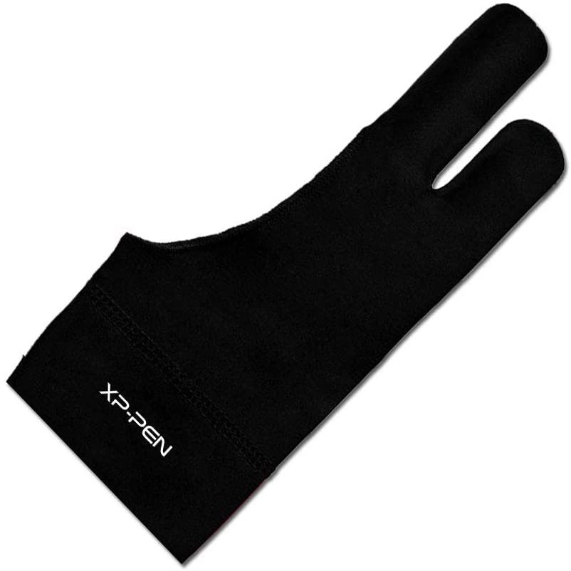 XPPen Artist Drawing Glove 2-Fingers Digital Art Glove for Graphics Drawing Tablet Drawing Glove Right Hand and Left Hand (Size L) Black