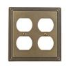 AMERELLE 84DDRB Amerelle Steps Double Duplex Cast Metal Wallplate in Rustic Brass view 1