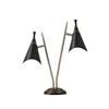Adesso Desk Lamp with Brushed Steel Base and Black Lampshades  Two Light, Adjustable Brightness Bedroom, Home Office Lighting, or Living Room Decor, 22 x 7 view 1