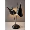 Adesso Desk Lamp with Brushed Steel Base and Black Lampshades  Two Light, Adjustable Brightness Bedroom, Home Office Lighting, or Living Room Decor, 22 x 7 view 4