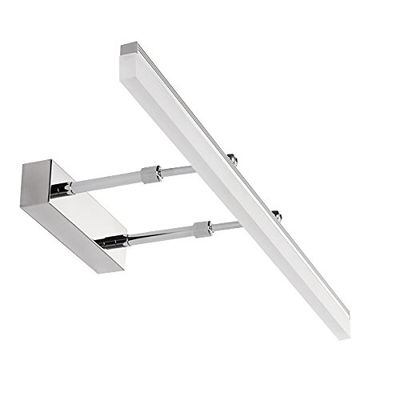 LUMINTURS 12W LED Vanity Lighting Fixture Wall Sconces Makeup Mirror Front Light Fixture Acrylic Lamp Silver Finish Pure White