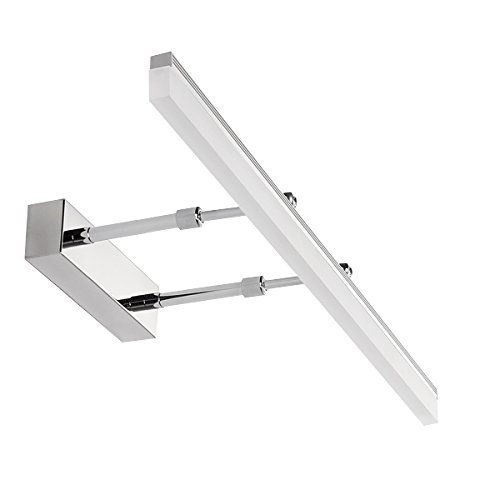 LUMINTURS 12W LED Vanity Lighting Fixture Wall Sconces Makeup Mirror Front Light Fixture Acrylic Lamp Silver Finish Pure White