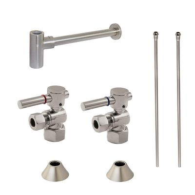 Kingston Brass CC43108DLLKB30 Trimscape Modern Plumbing Sink Trim Kit with Bottle Trap in Brushed Nickel