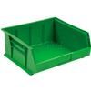 Global Industrial Plastic Stacking Bin 11 x 10-7/8 x 5, Green, Lot of 6 view 1