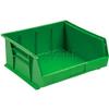 Global Industrial Plastic Stacking Bin 11 x 10-7/8 x 5, Green, Lot of 6 view 2