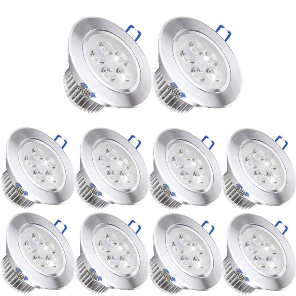 10 Pack,Pocketman 110V 5W Dimmable LED Ceiling Light Downlight,Warm White Spotlight Lamp Recessed Lighting Fixture,with LED Driver
