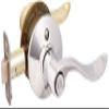 Schlage Accent Lever Bed and Bath Lock in Bright Brass with Bright Chrome Interior view 2