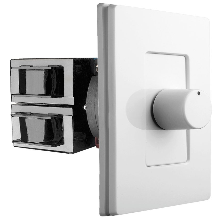 OSD Audio 100W Sleek, Modern, Minimalist Design in Wall Volume Control, Rotary Knob White Impedance Matching SLK100