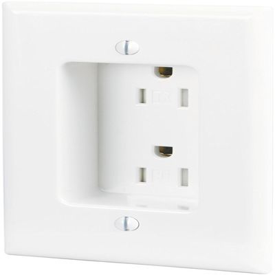 Eaton TR780W 15-Amp 3-Wire 125-Volt Tamper Resistant Recessed Duplex Receptacle 2-Pole, White