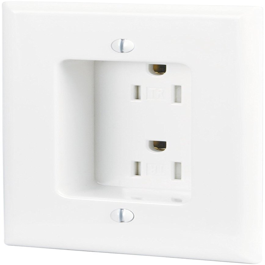Eaton TR780W 15-Amp 3-Wire 125-Volt Tamper Resistant Recessed Duplex Receptacle 2-Pole, White